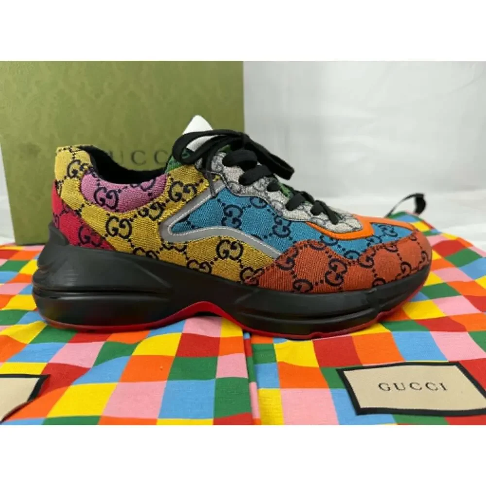 Gucci Rhyton GG Supreme Multicolor Sneakers US Size 8.5 SPB-TS 340691